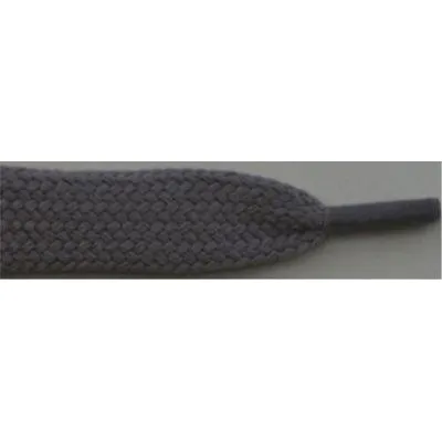 1/2" Wide Flat Tubular Athletic Laces - Gray (2 Pair Pack) Shoelaces