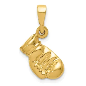 14k Yellow Gold Polished Boxing Glove Pendant