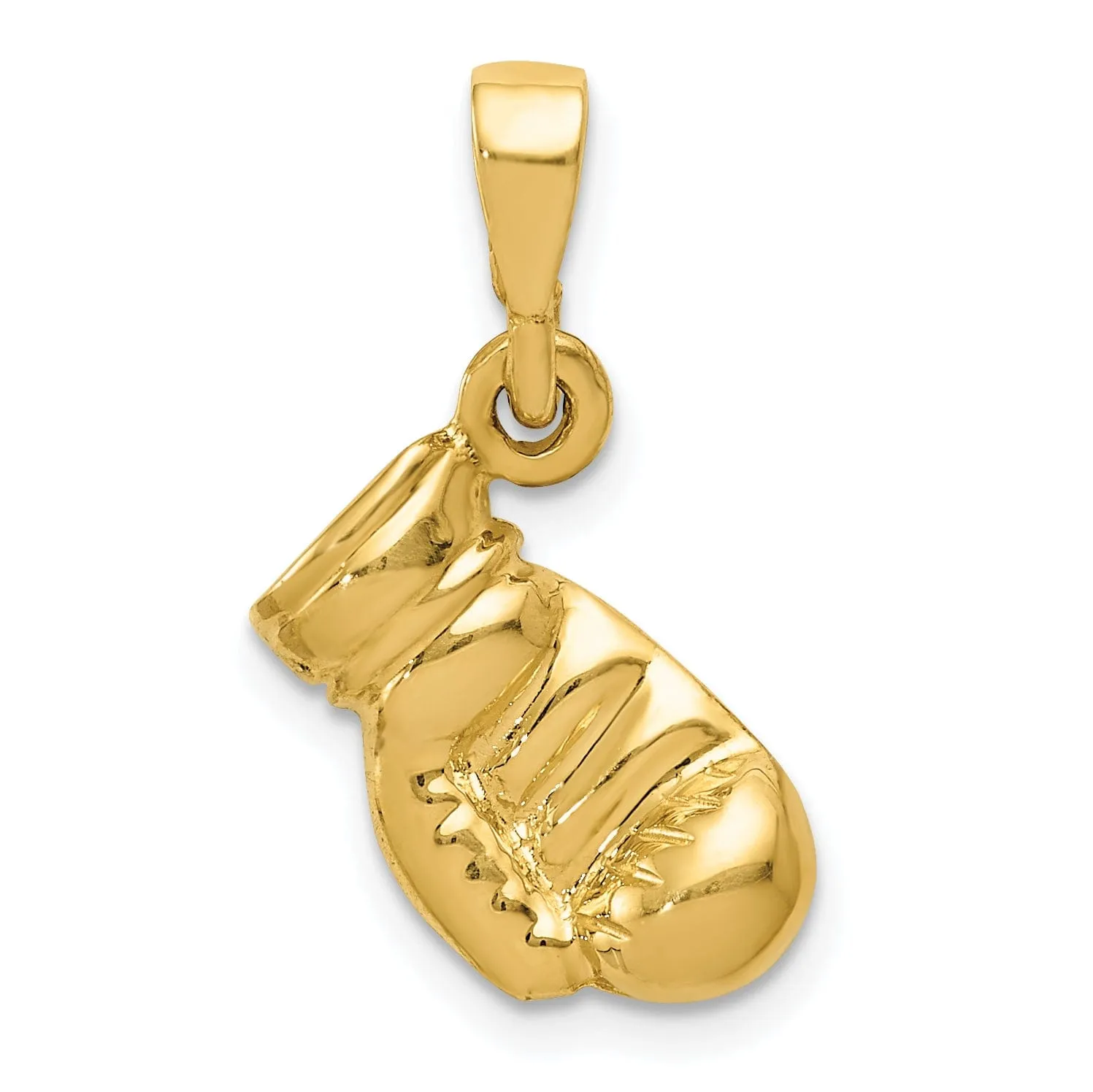 14k Yellow Gold Polished Boxing Glove Pendant