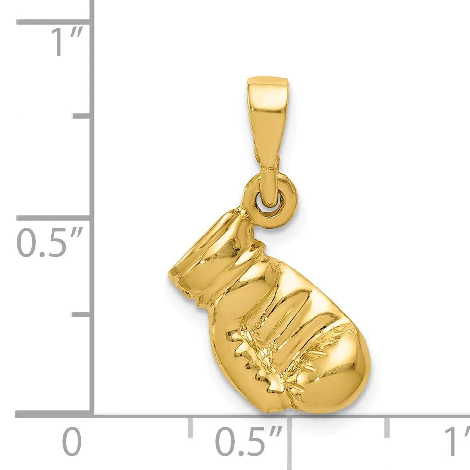 14k Yellow Gold Polished Boxing Glove Pendant