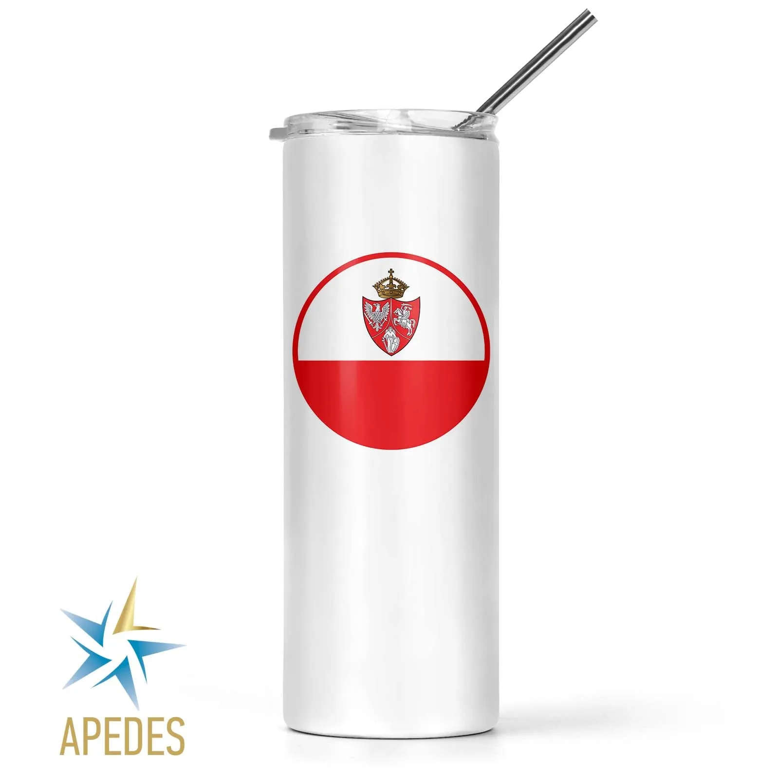 1861 Poland Lithuania Kiev Belarus Marine Flag Stainless Steel Skinny Tumbler 20 OZ