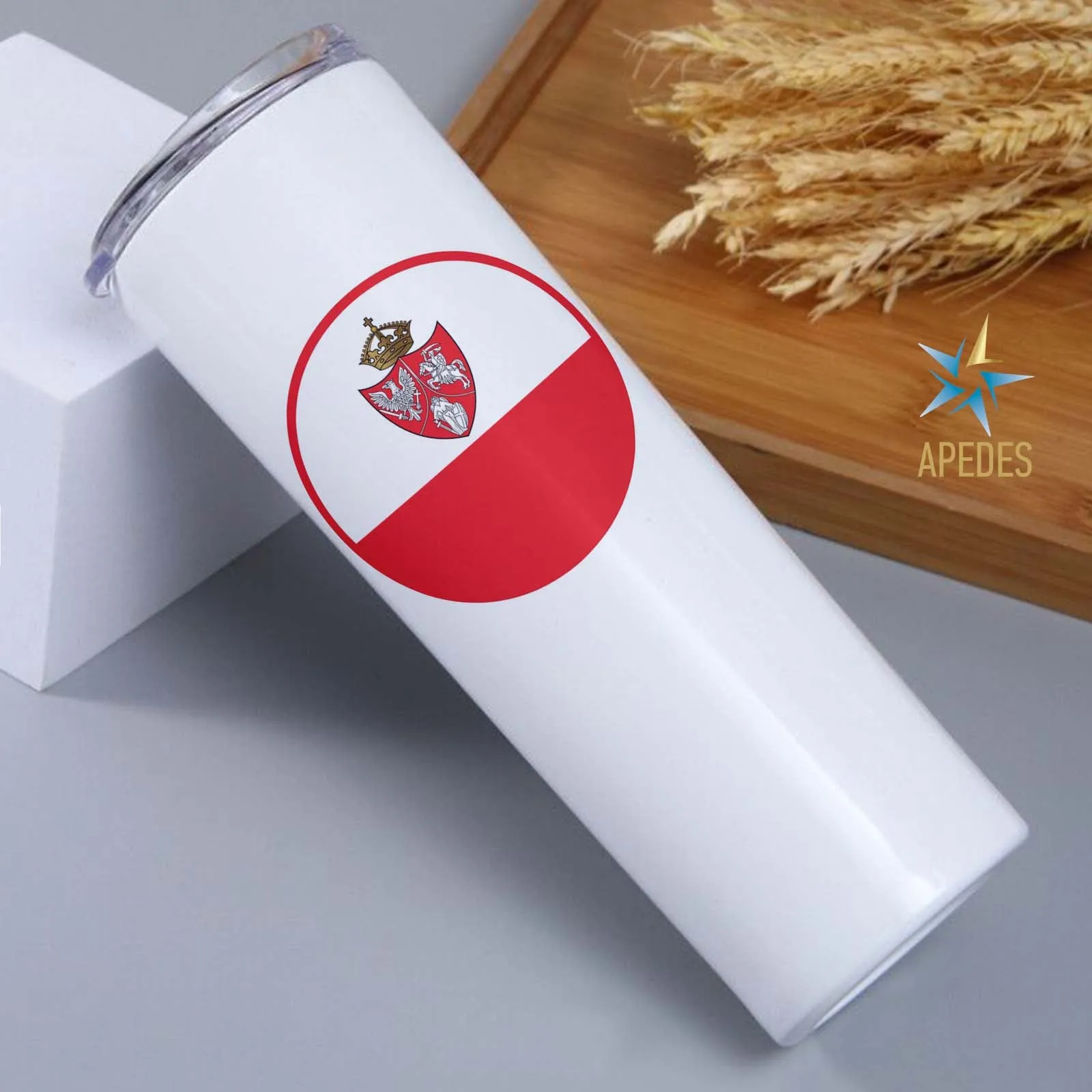 1861 Poland Lithuania Kiev Belarus Marine Flag Stainless Steel Skinny Tumbler 20 OZ