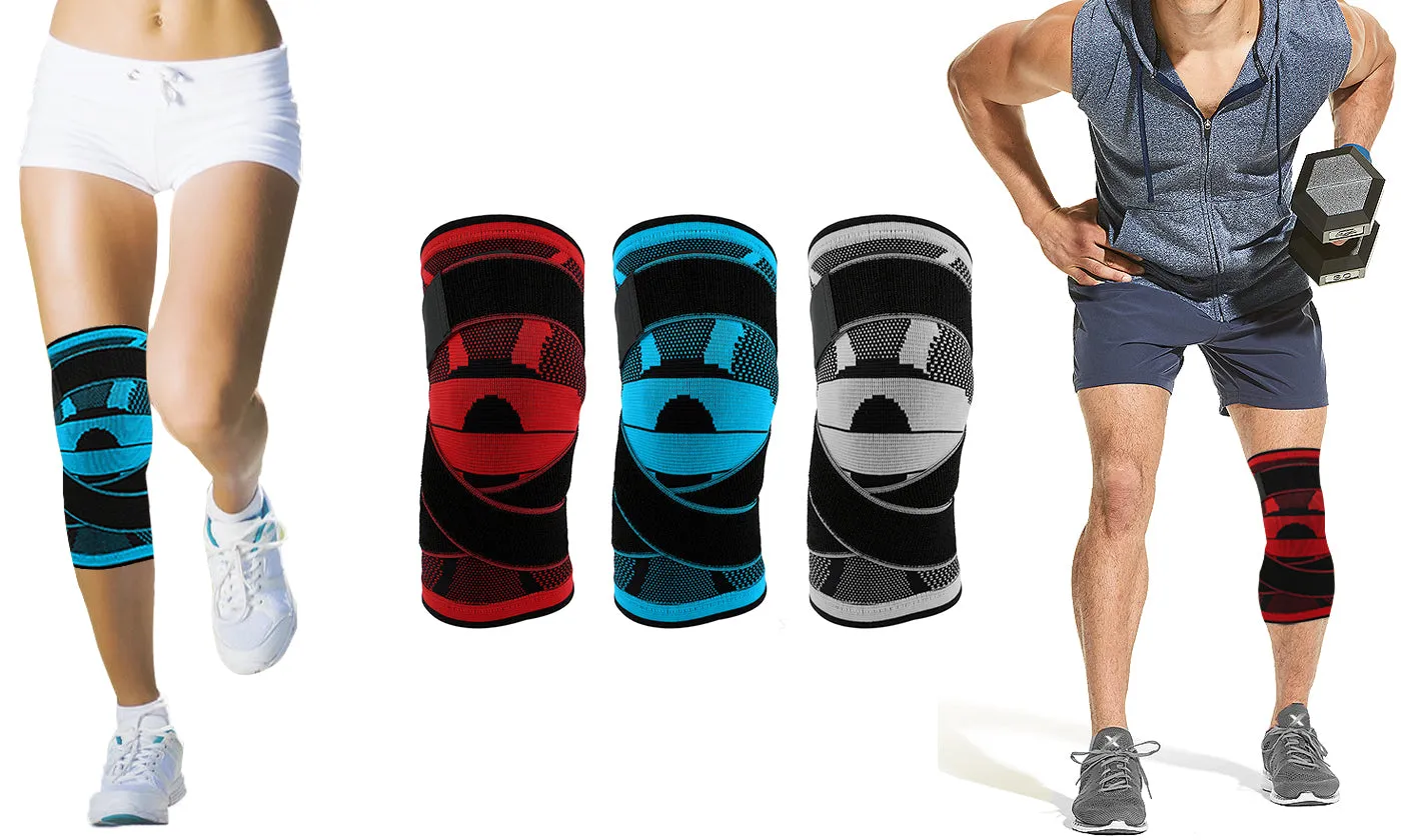 3D Knee-Compression Sleeve with Adjustable Straps