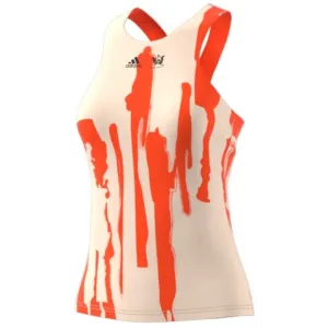adidas Women's NY Y-Tank Top (Ecru Tint/Impact Orange)