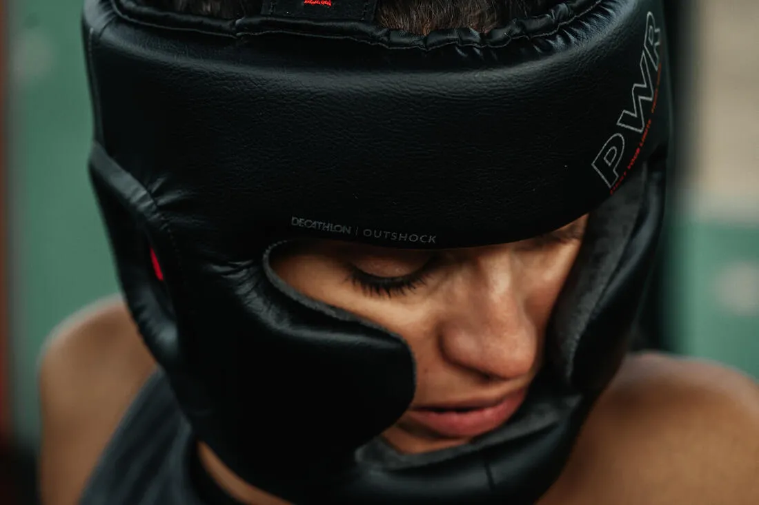 Adult Boxing Full Face Headguard 500 - Black