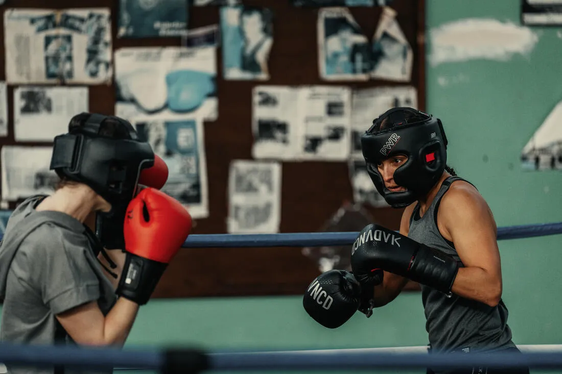Adult Boxing Full Face Headguard 500 - Black