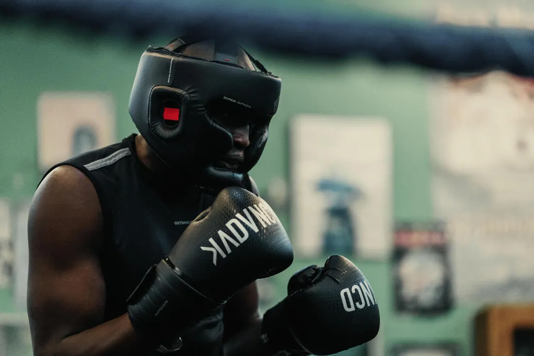 Adult Boxing Full Face Headguard 500 - Black