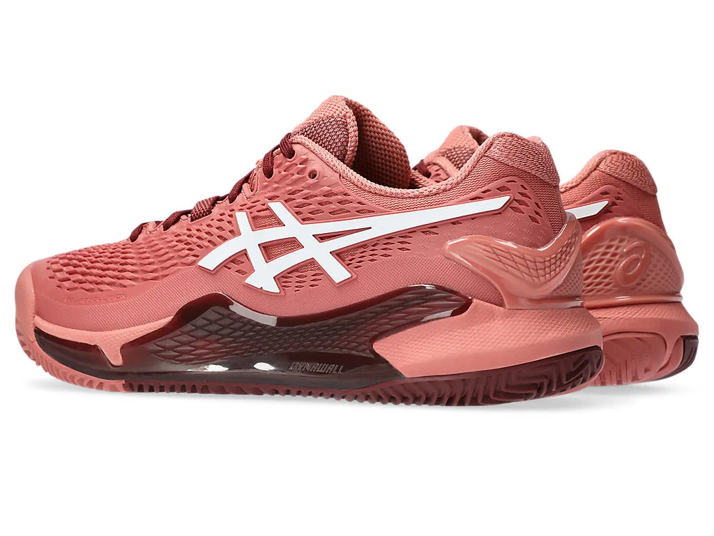 Asics Women's GEL-RESOLUTION 9 Shoes in Light Garnet/White