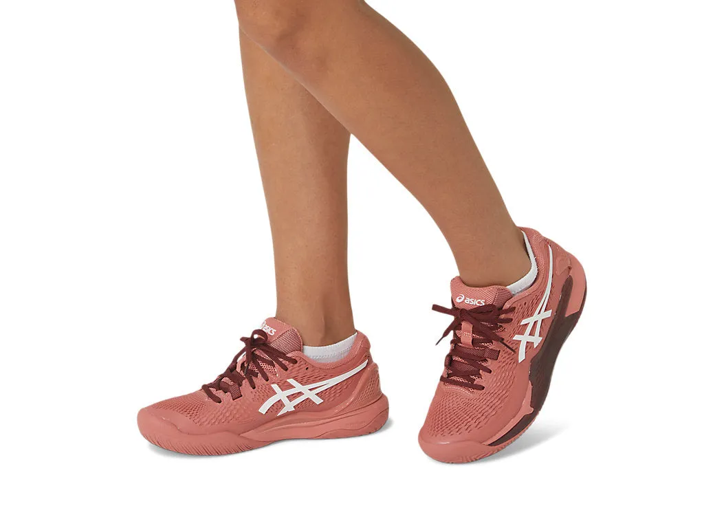 Asics Women's GEL-RESOLUTION 9 Shoes in Light Garnet/White