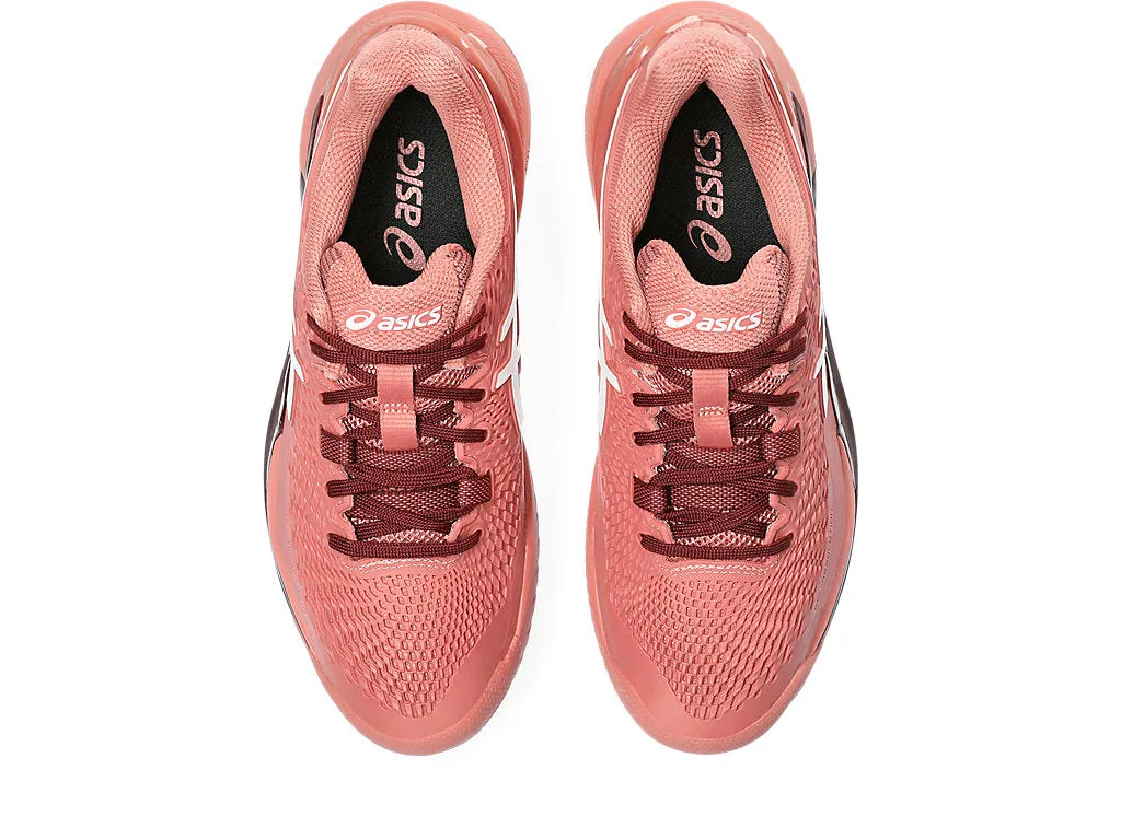 Asics Women's GEL-RESOLUTION 9 Shoes in Light Garnet/White