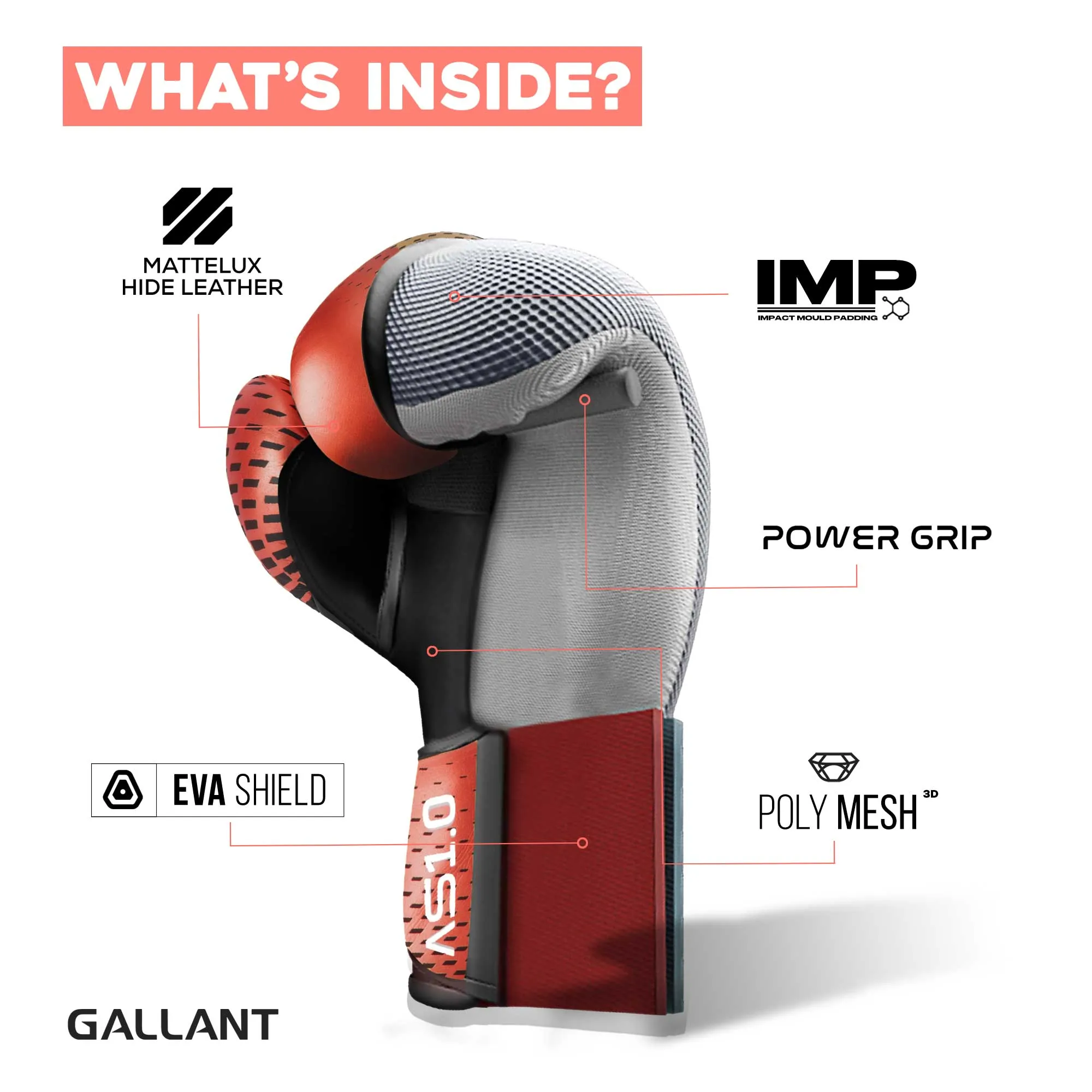 Atomic Series Boxing Glove - Red - Best Punching Gloves