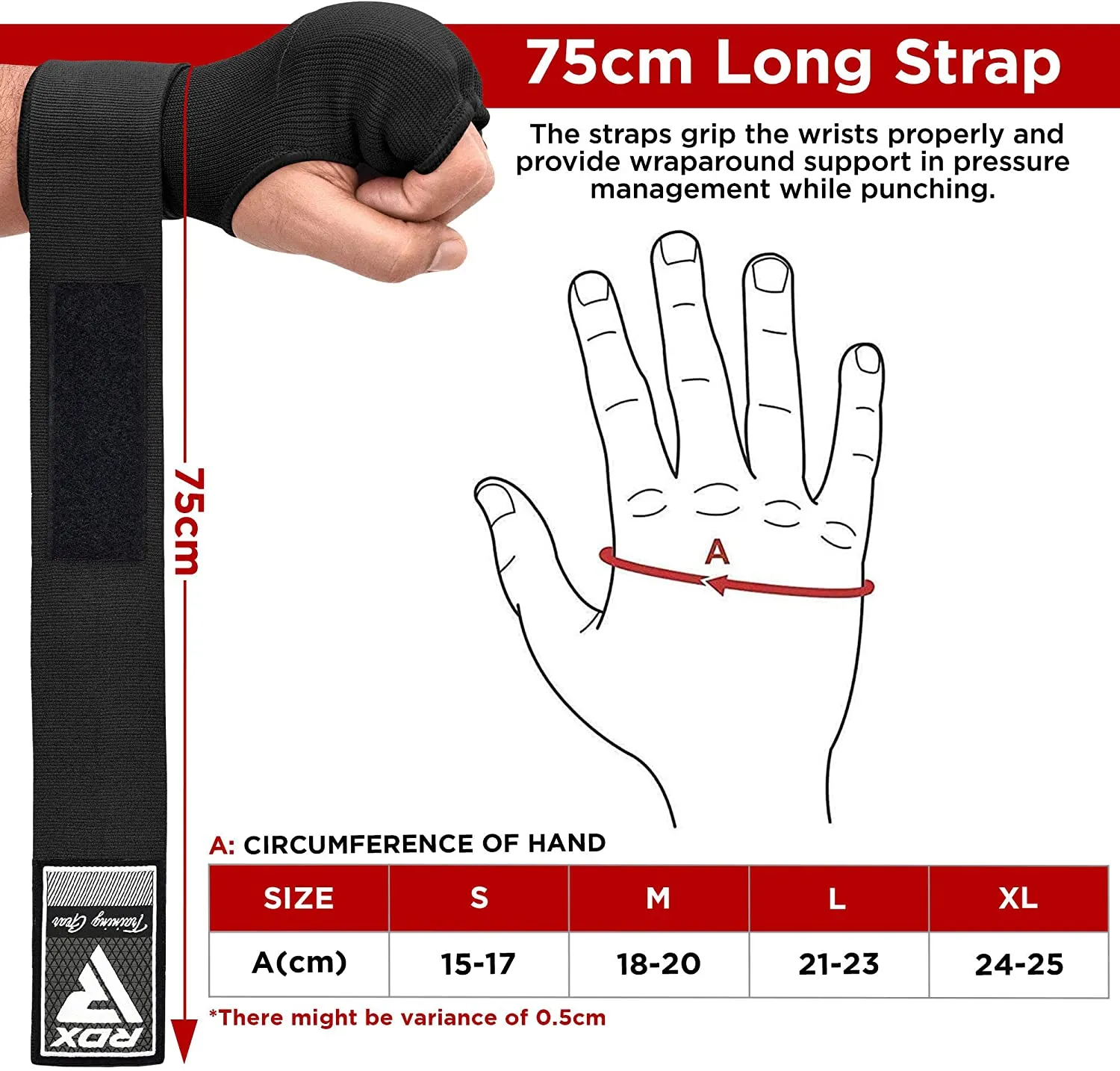 BLACK RDX QUICK WRAPS INNER GLOVES