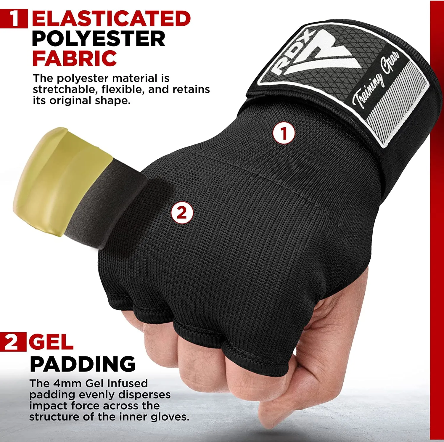 BLACK RDX QUICK WRAPS INNER GLOVES