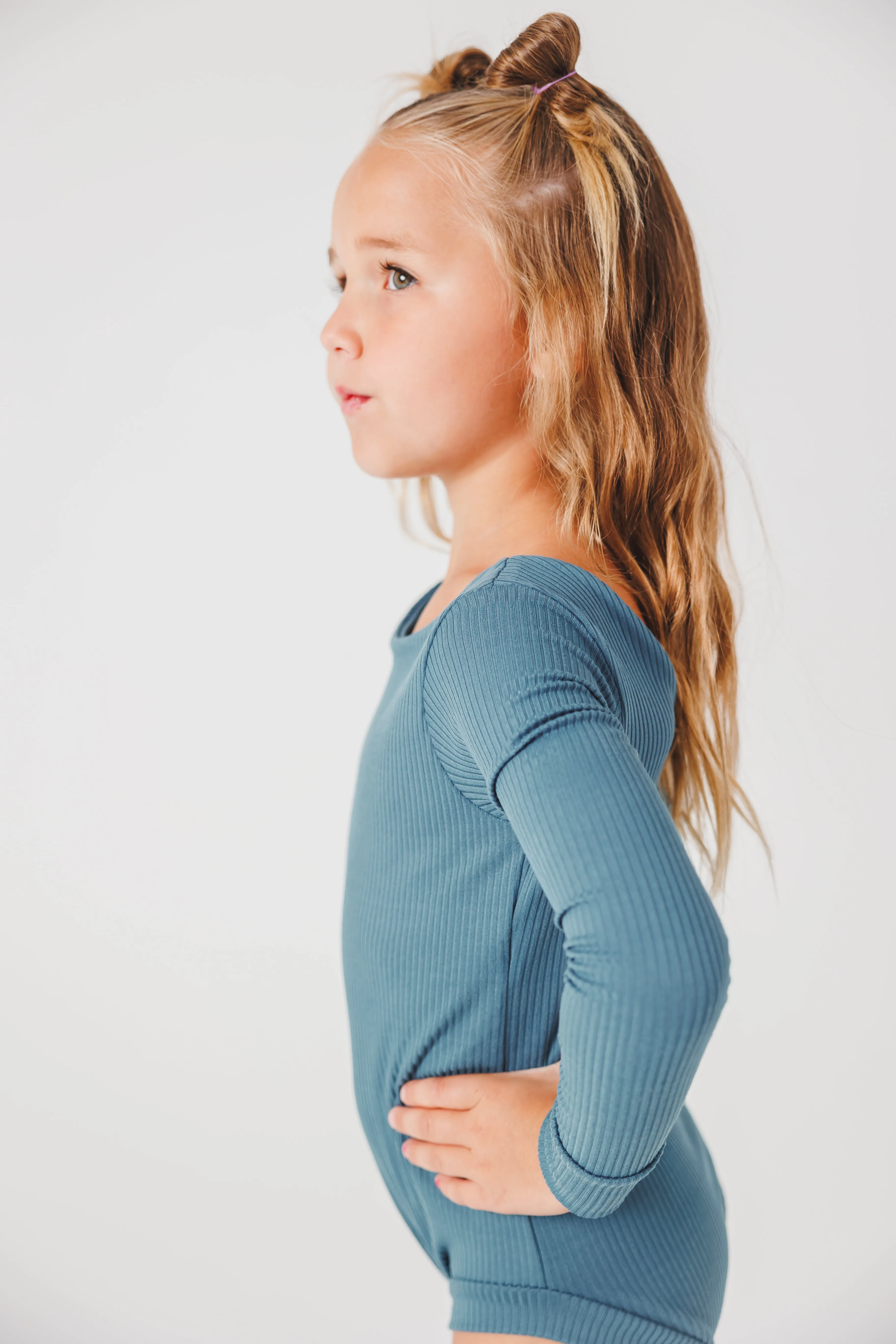 Blue Long Sleeve Leotard