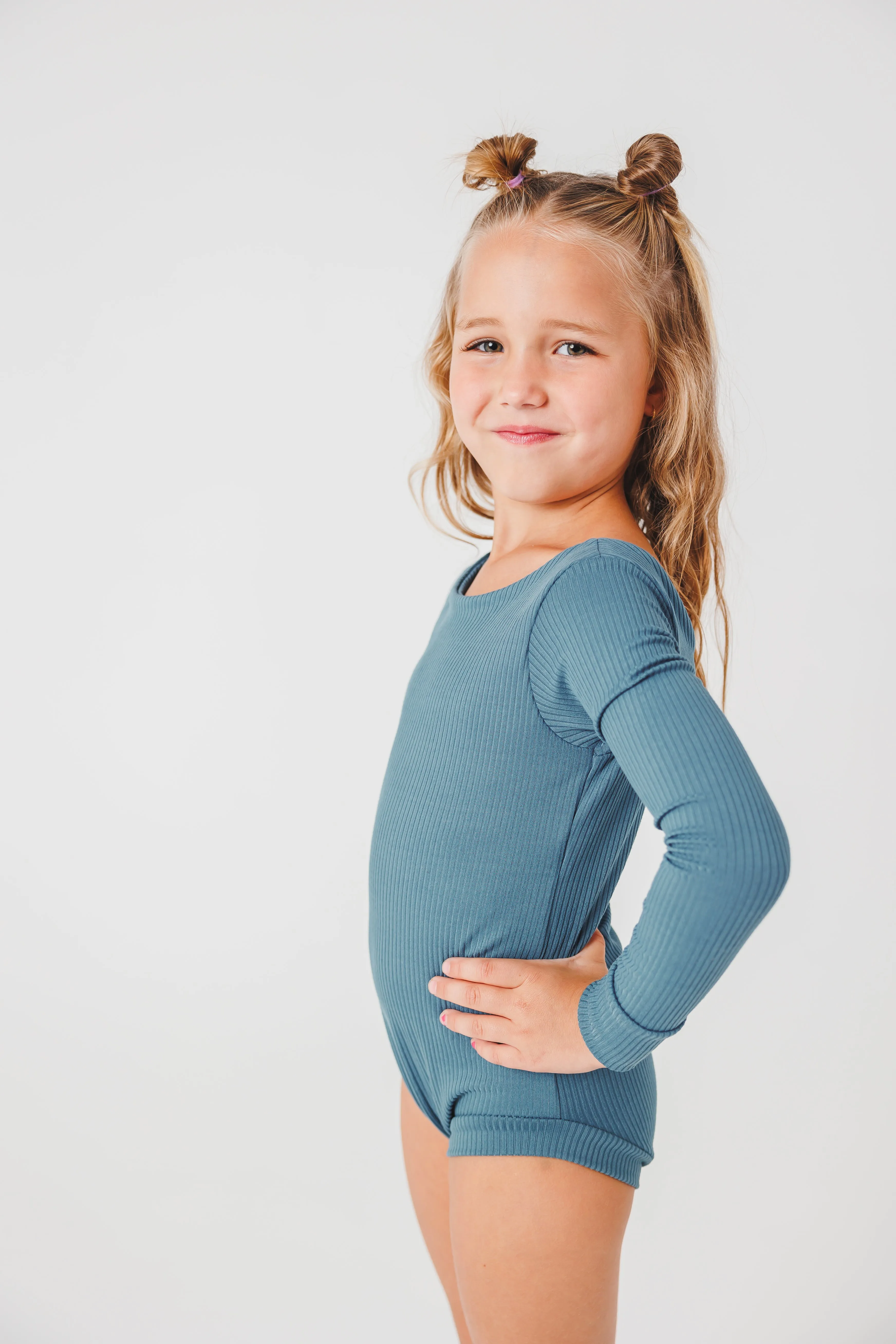 Blue Long Sleeve Leotard