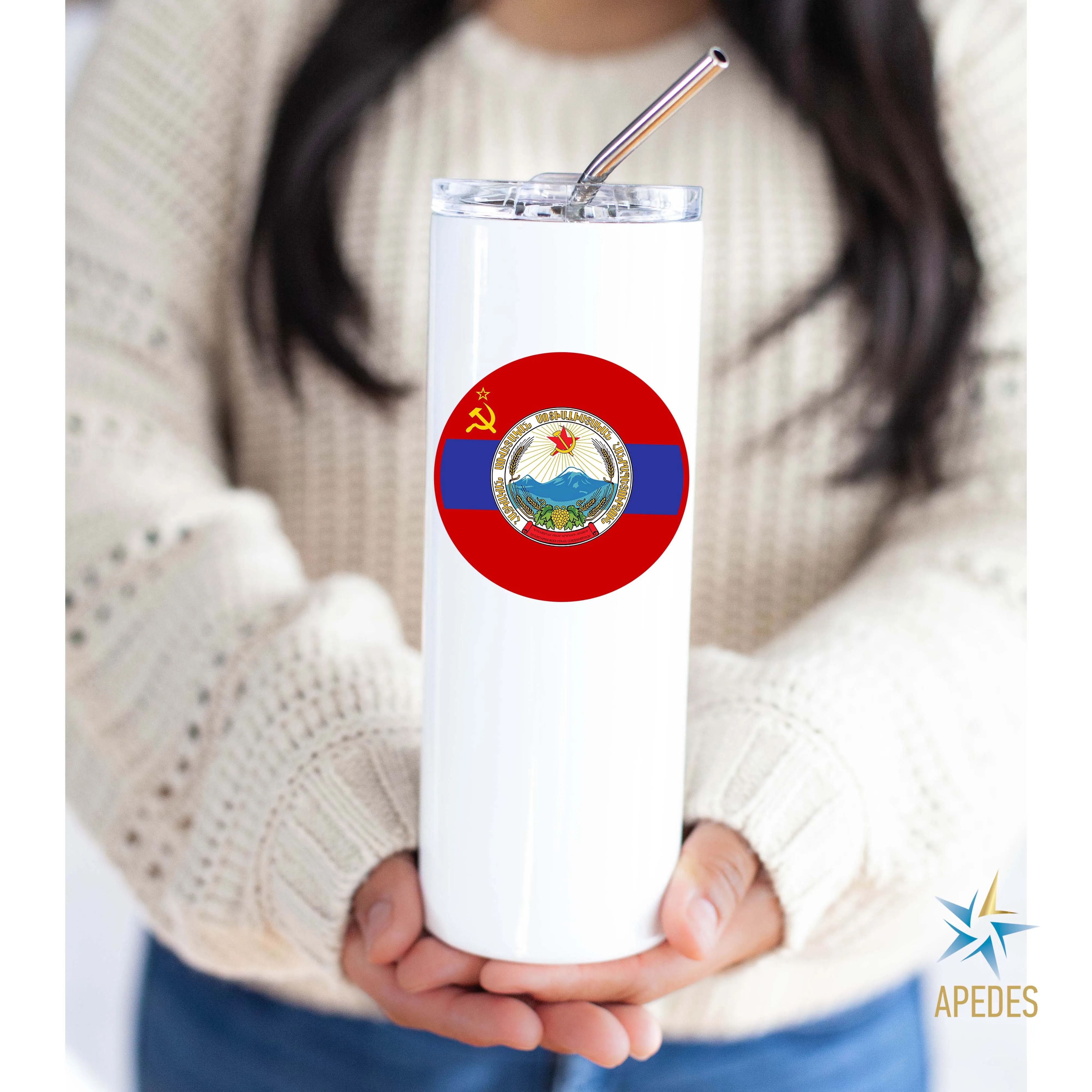 Born in USSR Stainless Steel Skinny Tumbler 20 OZ