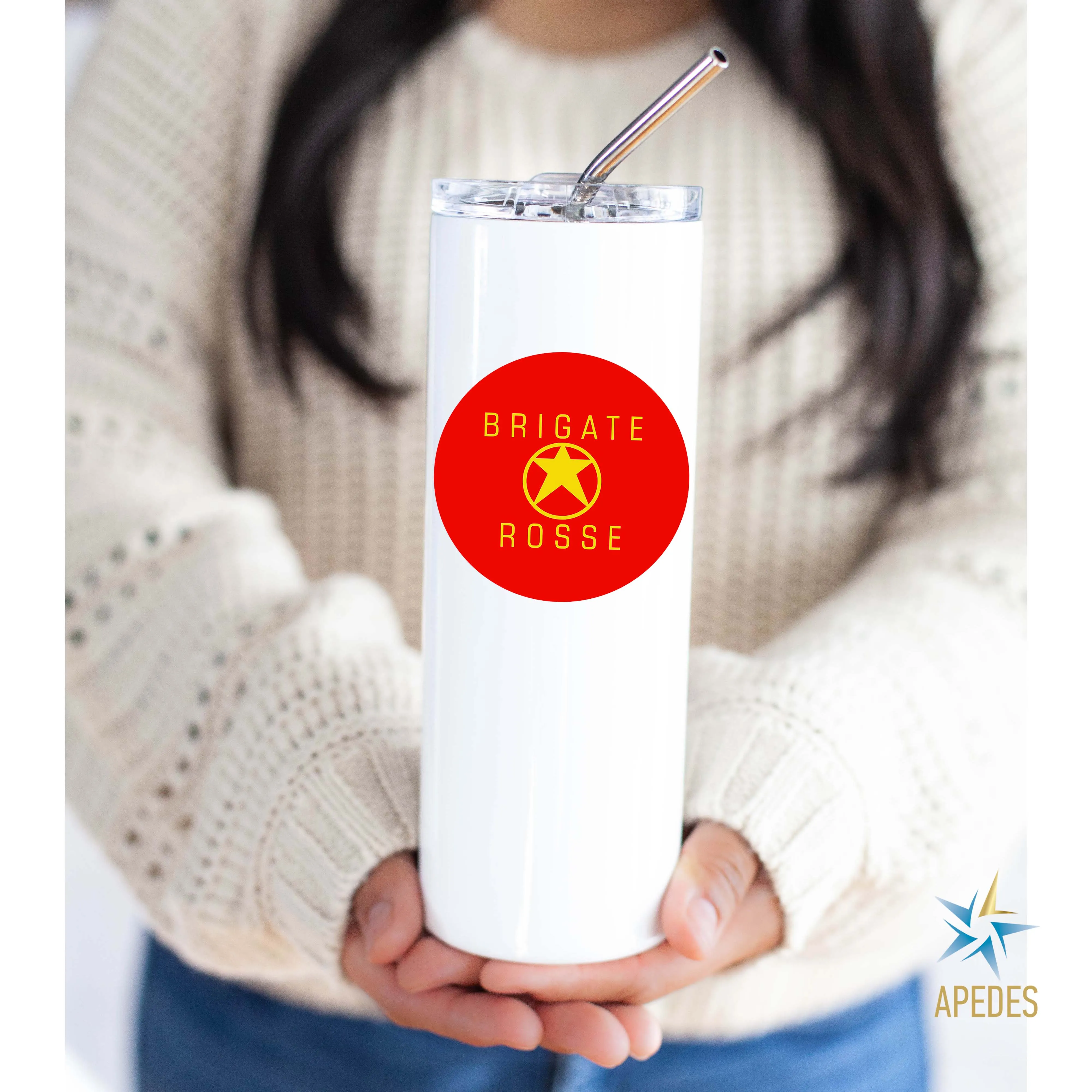 Brigate Rosse Italy Stainless Steel Skinny Tumbler 20 OZ