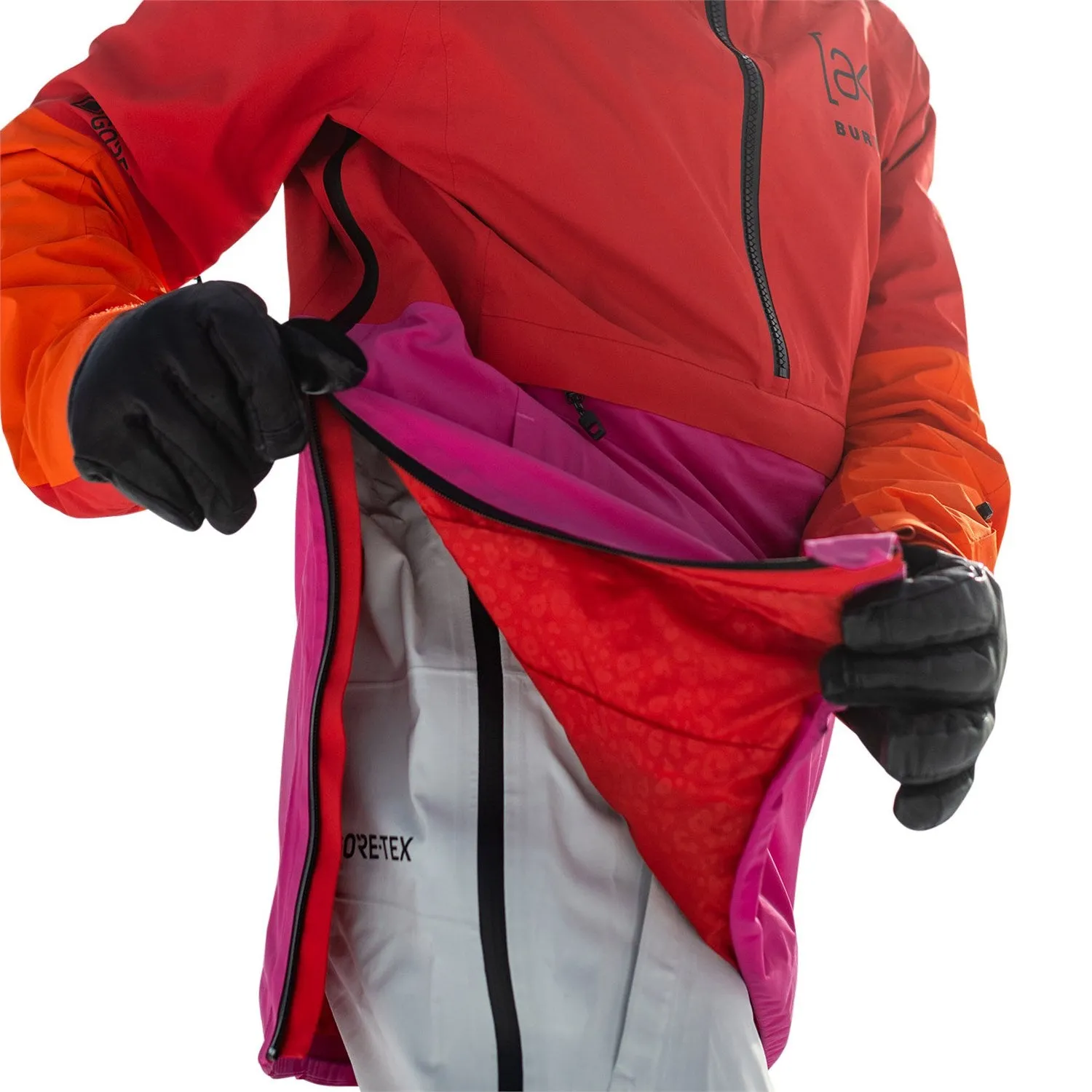 Burton [AK] Kimmy GORE-TEX Womens Anorak Jacket Molten Red / Very Berry / Signal Orange