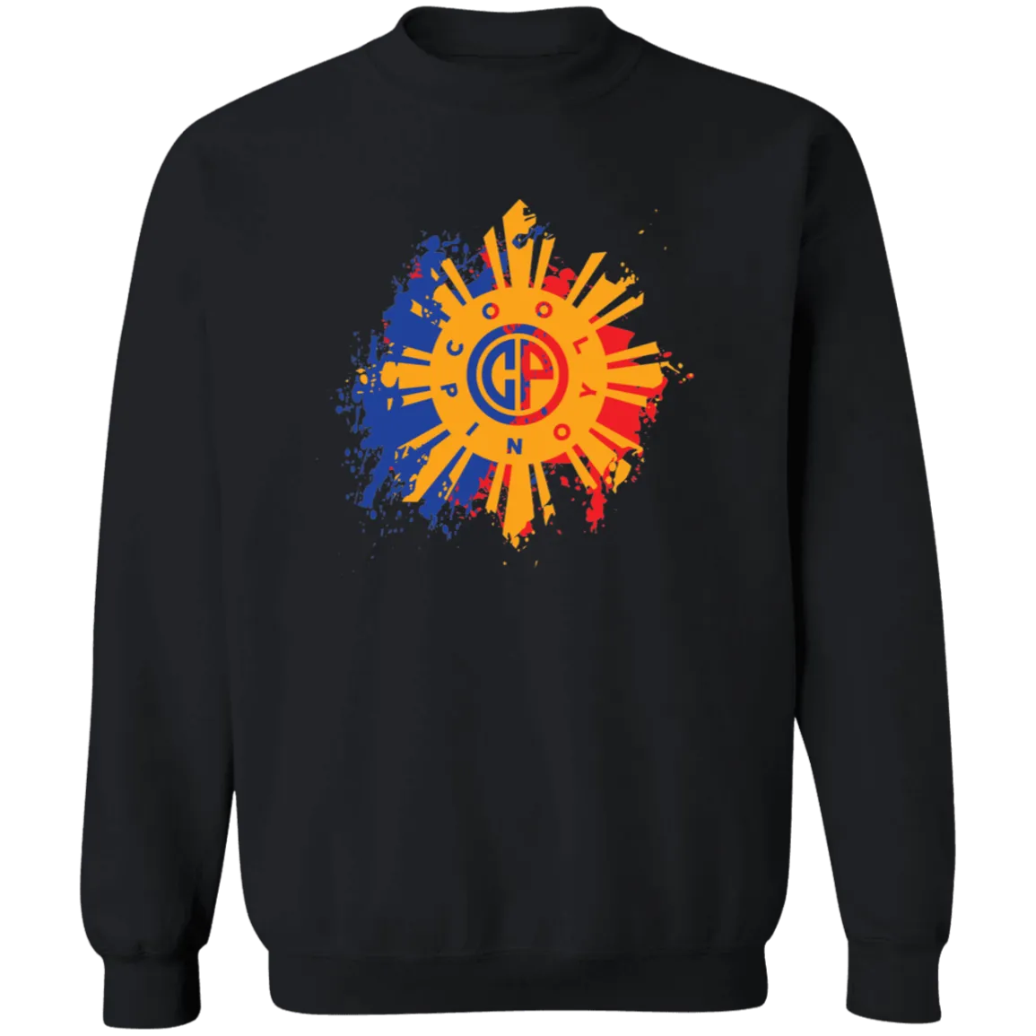 CoolPinoy Blue Red distressed Unisex Crewneck Pullover Sweatshirt
