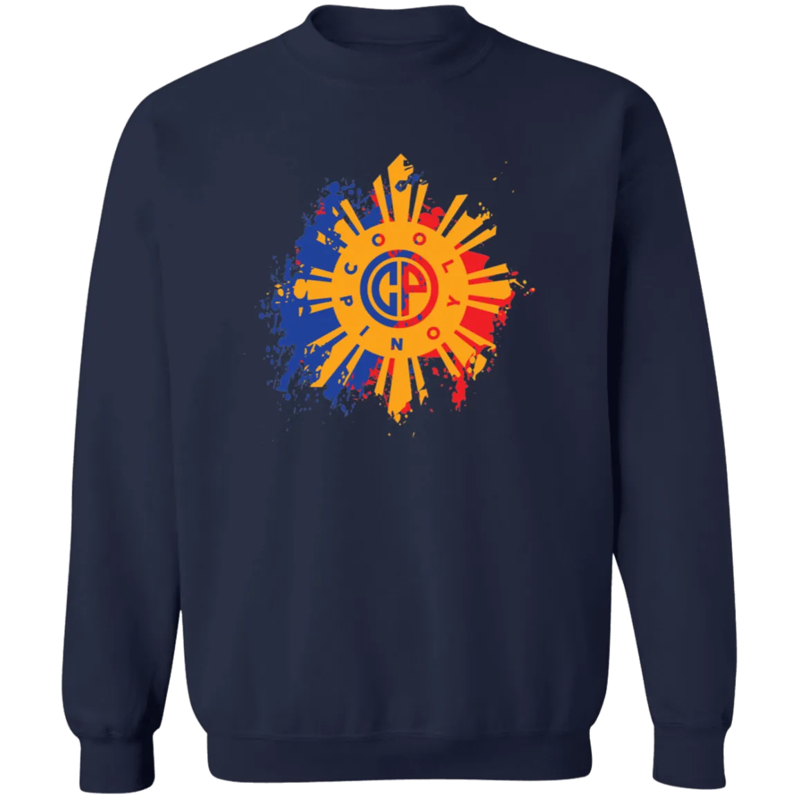 CoolPinoy Blue Red distressed Unisex Crewneck Pullover Sweatshirt