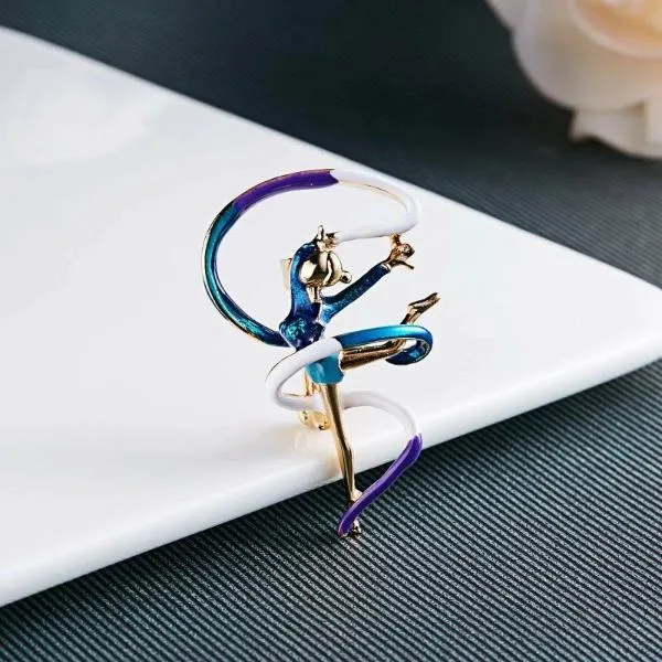 Dancing Gymnastics Girl Brooch Pin