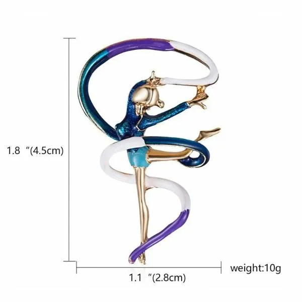 Dancing Gymnastics Girl Brooch Pin