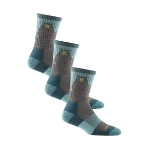 Darn Tough Womens Bear Town Micro Crew Lightweight Hiking 3-Pack Socks