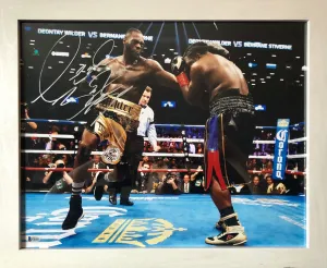 Deontay Wilder 16x20 Framed white autographed Boxing Photo Autographed certified Beckett
