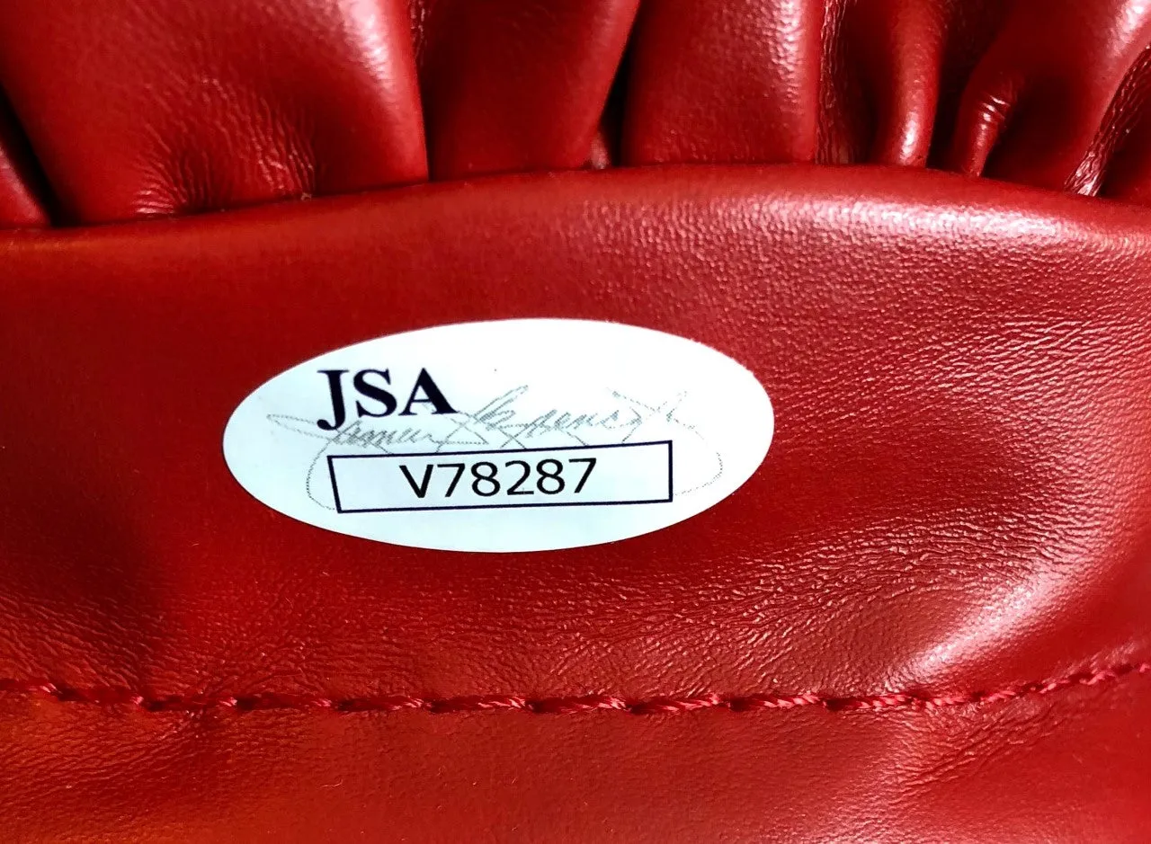 Deontay Wilder Red Everlast Autographed boxing glove in Black marker. JSA