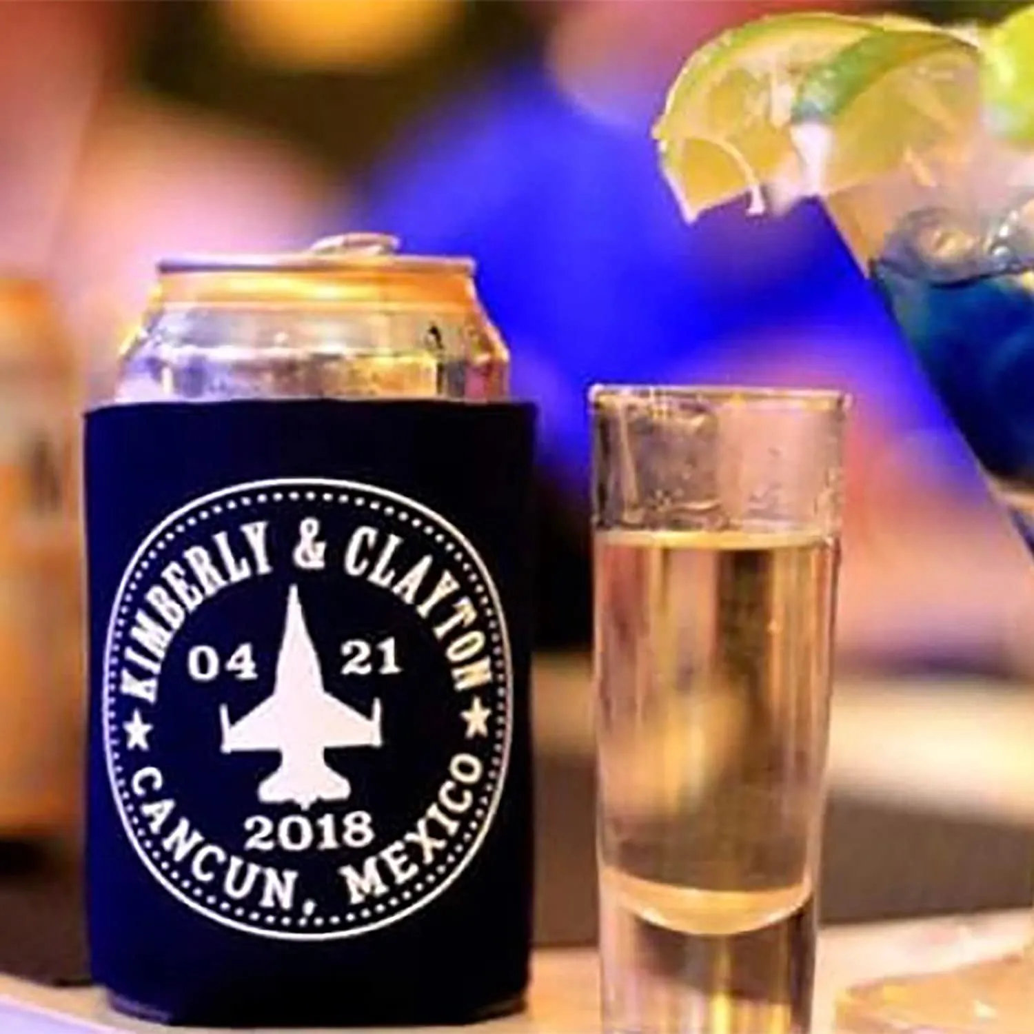 Destination Wedding - Wedding Can Cooler #8R