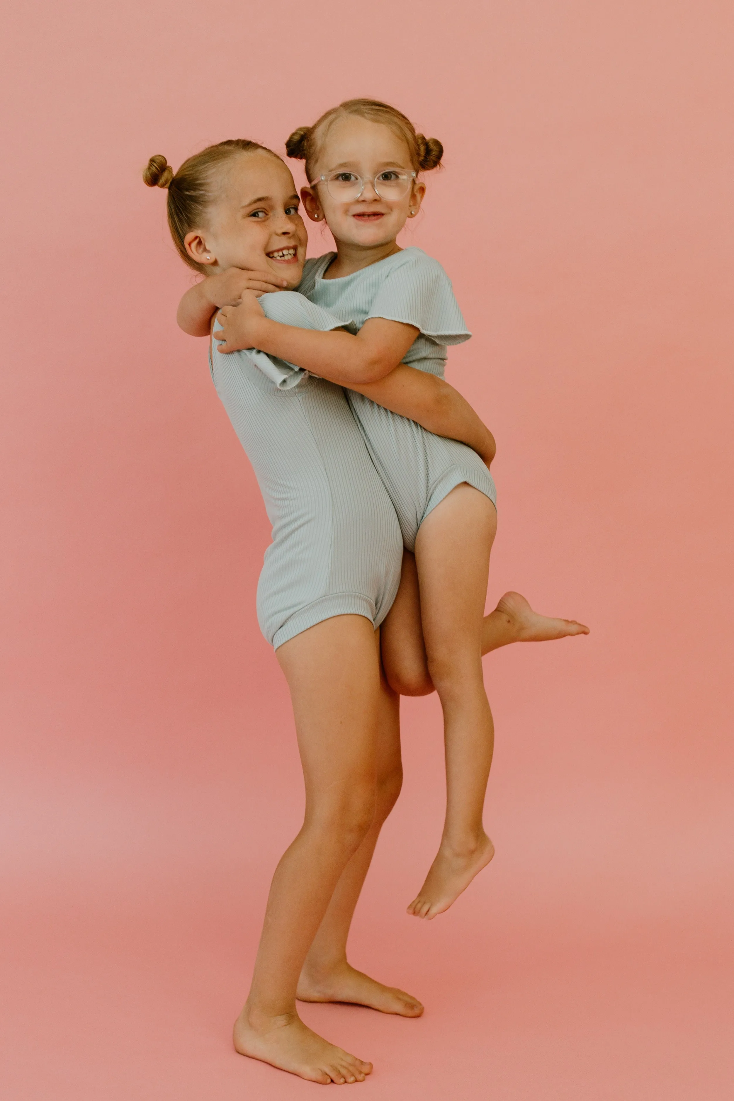 Dusty Blue Ribbed Leotard