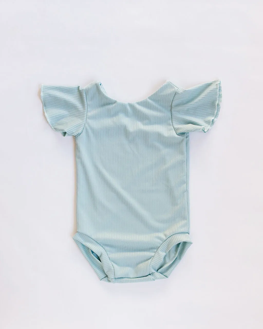 Dusty Blue Ribbed Leotard