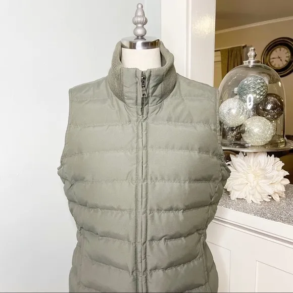 Eddie Bauer Green Goose Down Vest Jacket Waterproof Small