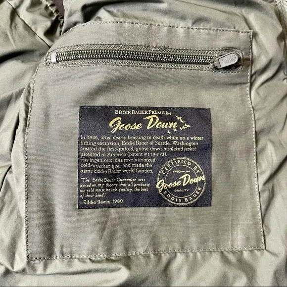 Eddie Bauer Green Goose Down Vest Jacket Waterproof Small