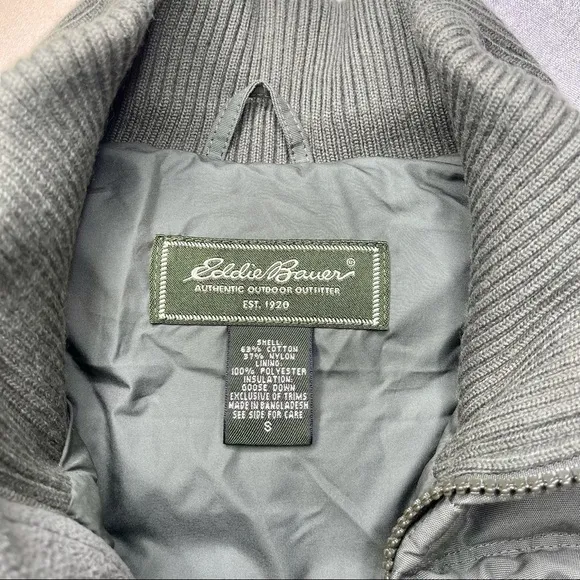 Eddie Bauer Green Goose Down Vest Jacket Waterproof Small