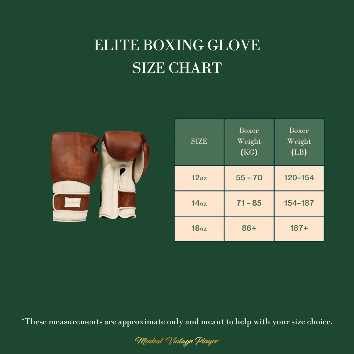 Elite Cream / Brown Leather Boxing Gloves (Strap Up)