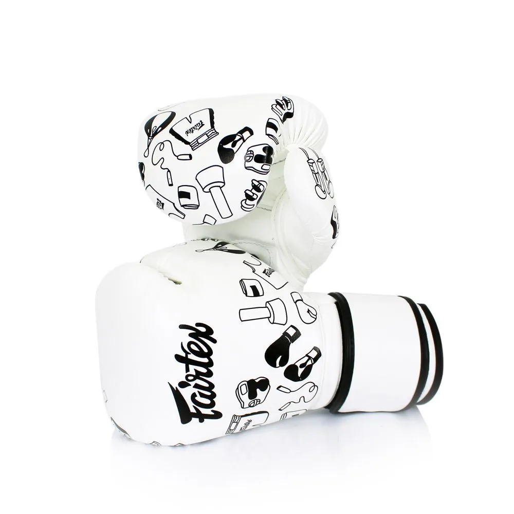 FAIRTEX WHITE STREET ART BOXING GLOVES - BGV14W