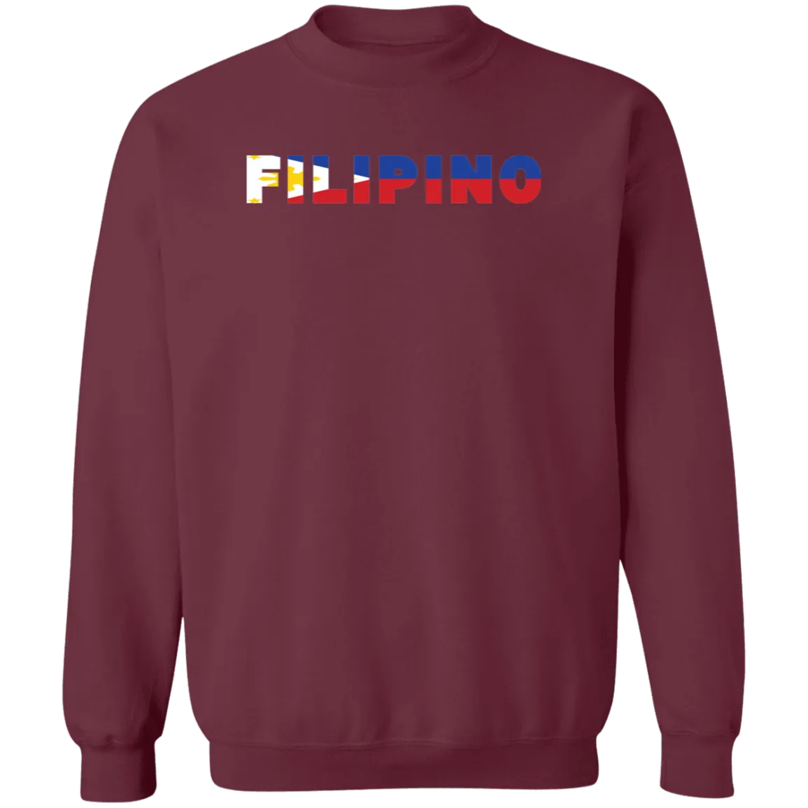 Filipino with Flag Embedded Unisex Crewneck Pullover Sweatshirt