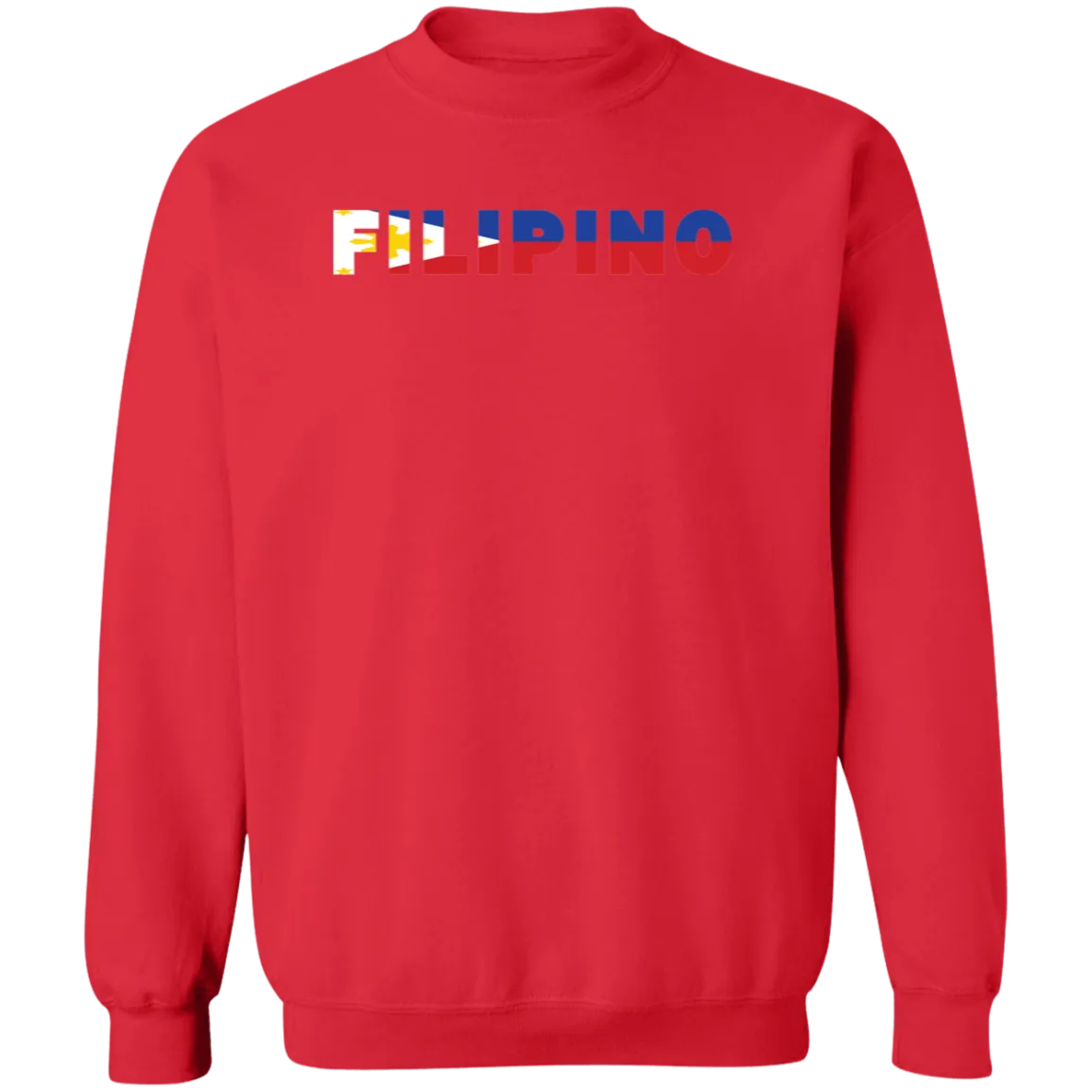 Filipino with Flag Embedded Unisex Crewneck Pullover Sweatshirt
