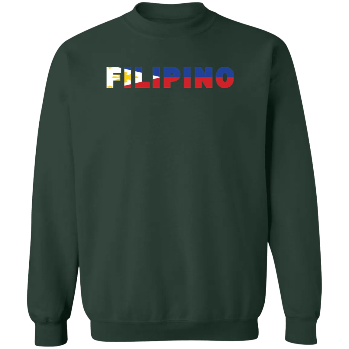 Filipino with Flag Embedded Unisex Crewneck Pullover Sweatshirt