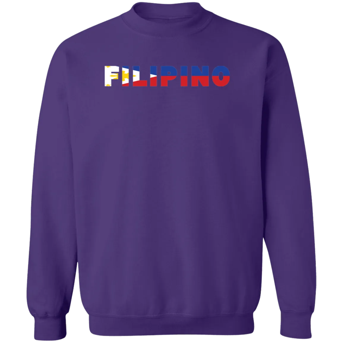 Filipino with Flag Embedded Unisex Crewneck Pullover Sweatshirt