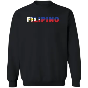 Filipino with Flag Embedded Unisex Crewneck Pullover Sweatshirt
