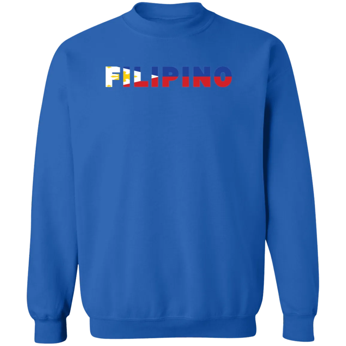 Filipino with Flag Embedded Unisex Crewneck Pullover Sweatshirt