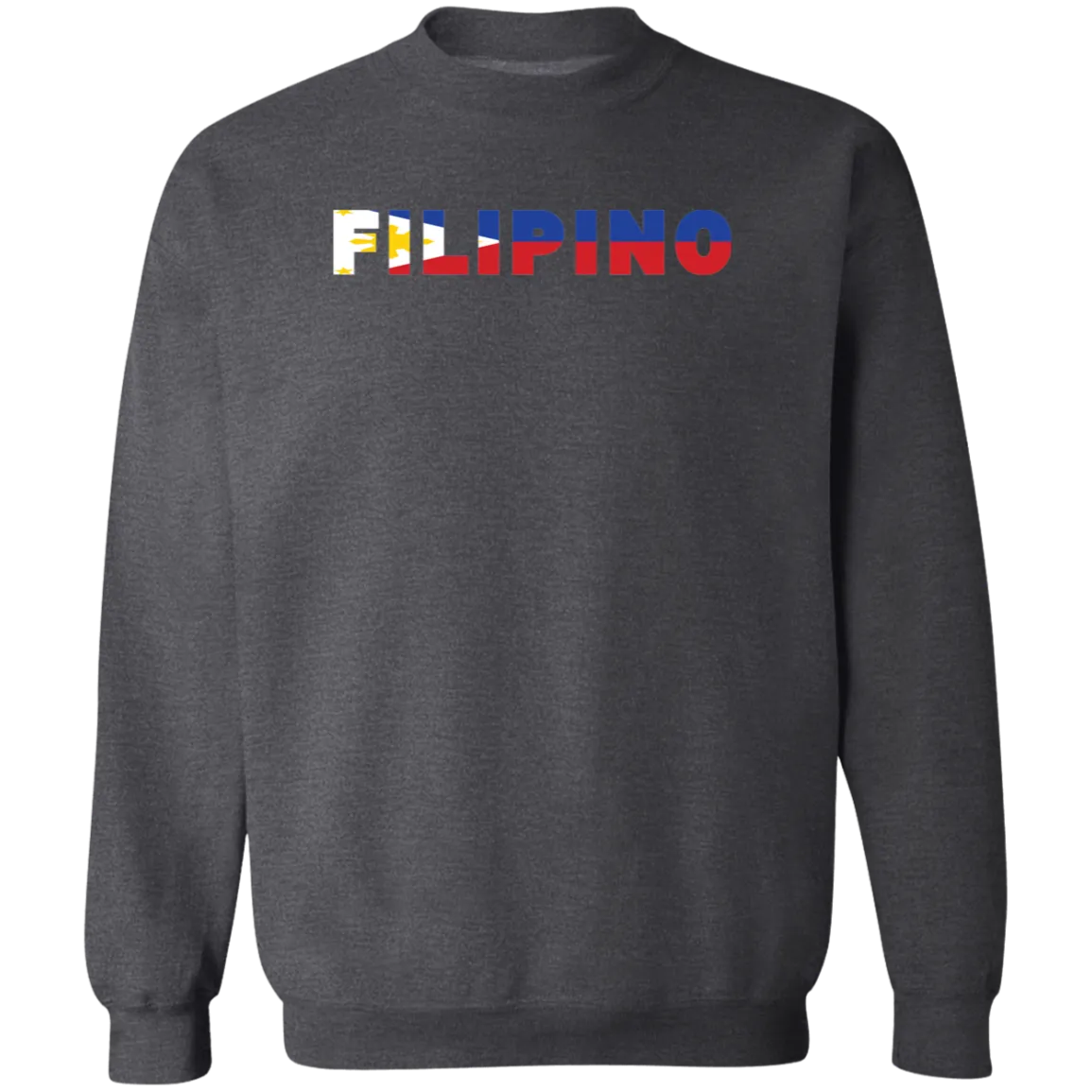 Filipino with Flag Embedded Unisex Crewneck Pullover Sweatshirt