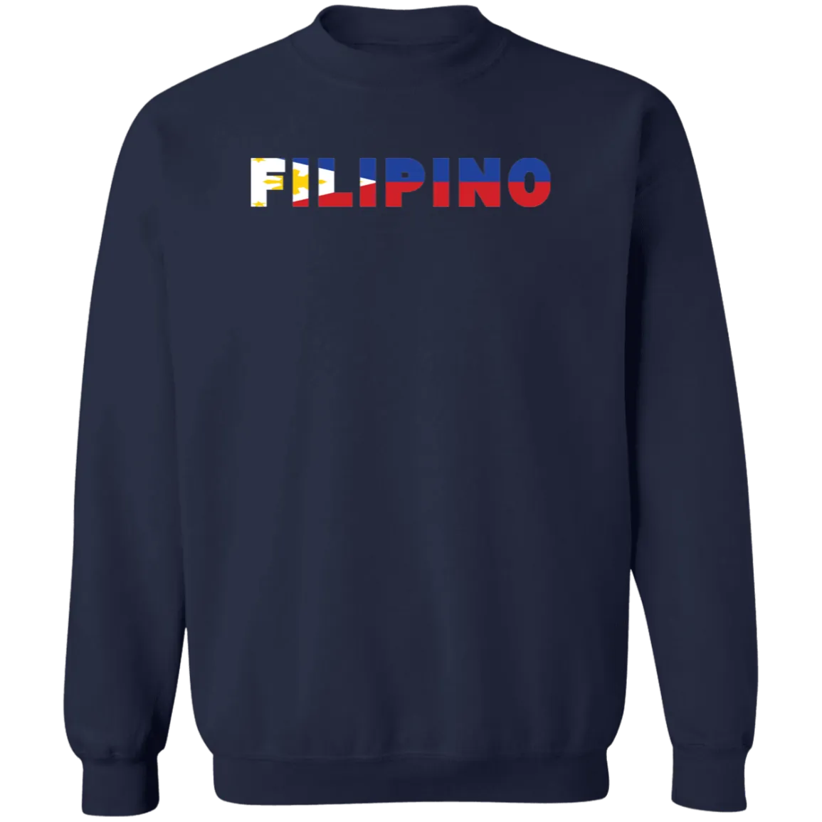 Filipino with Flag Embedded Unisex Crewneck Pullover Sweatshirt