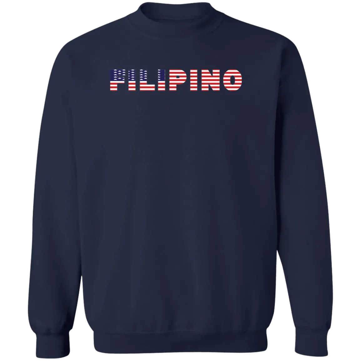 Filipino with US Flag Embedded Unisex Crewneck Pullover Sweatshirt