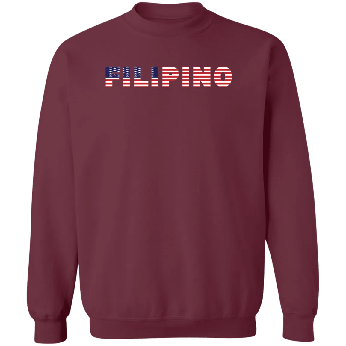 Filipino with US Flag Embedded Unisex Crewneck Pullover Sweatshirt