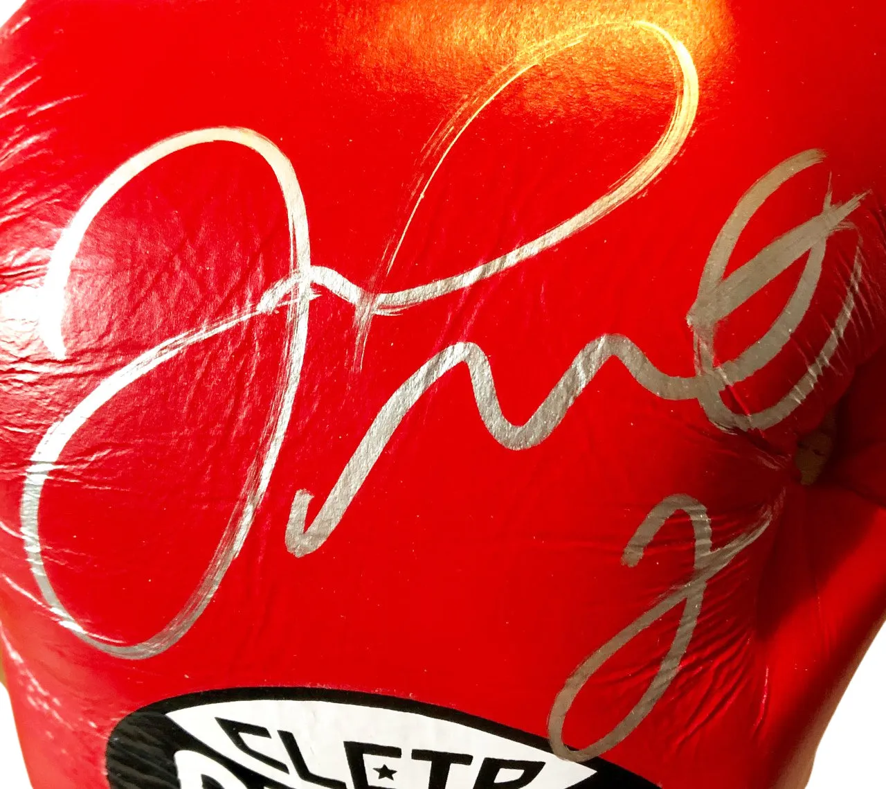 Floyd Mayweather Jr. Signed Red Reyes Boxing Glove used for sparing,