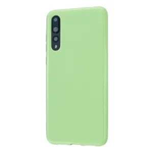 For HUAWEI P20/P20 Lite/P20 Pro Cellphone Case Simple Profile Soft TPU Phone Case Anti-Slip Smartphone Cover Fluorescent green