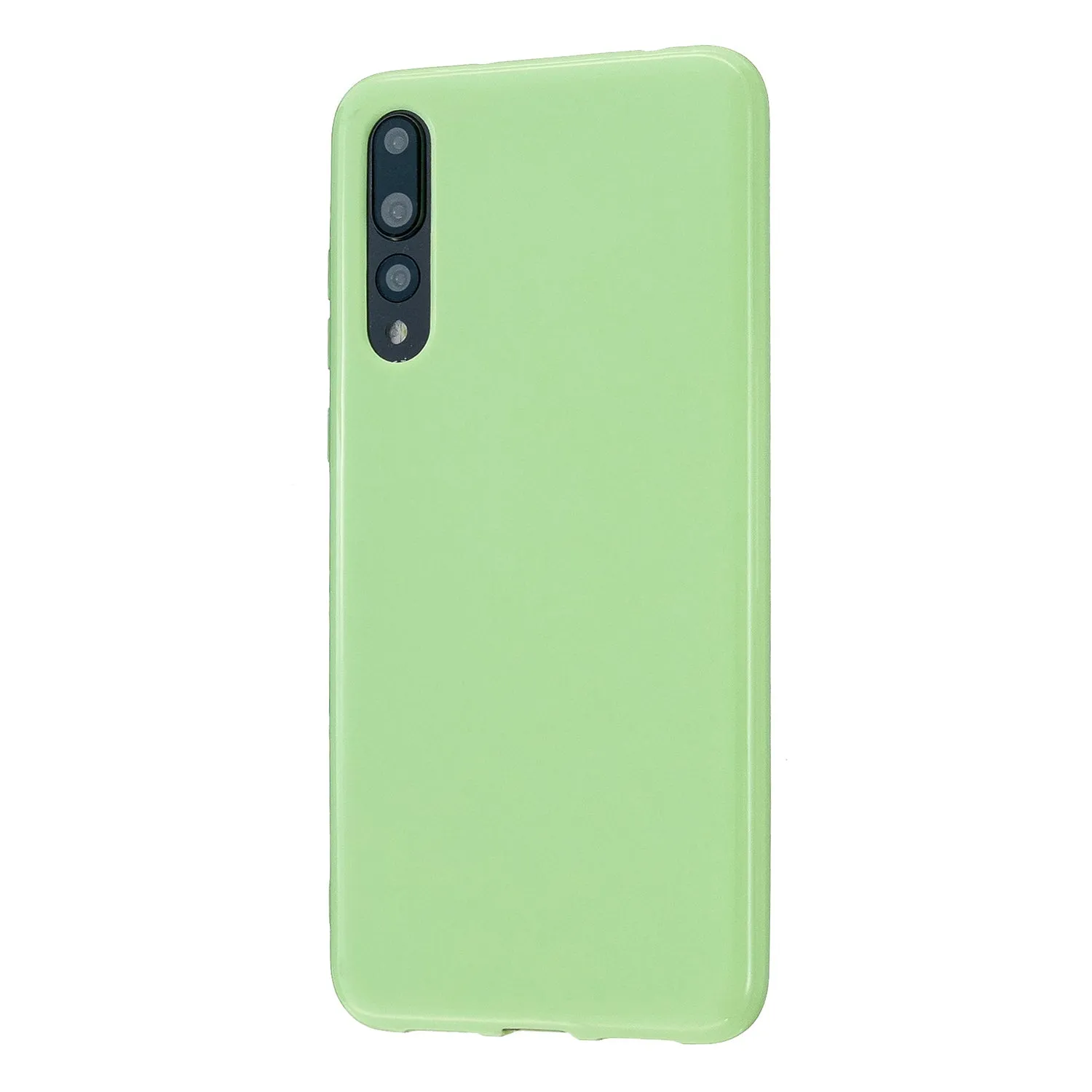 For HUAWEI P20/P20 Lite/P20 Pro Cellphone Case Simple Profile Soft TPU Phone Case Anti-Slip Smartphone Cover Fluorescent green